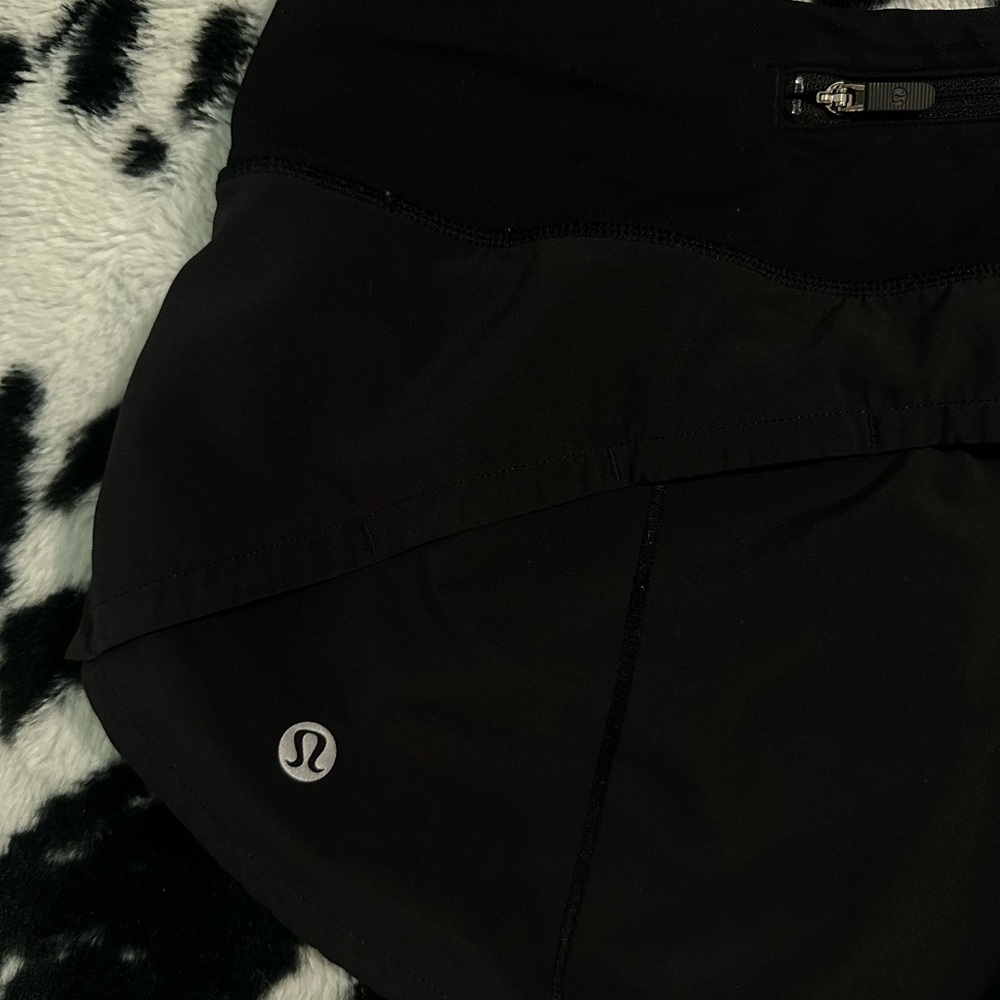 lululemon athletica Black Women's Athletic Shorts with Reflective Logo